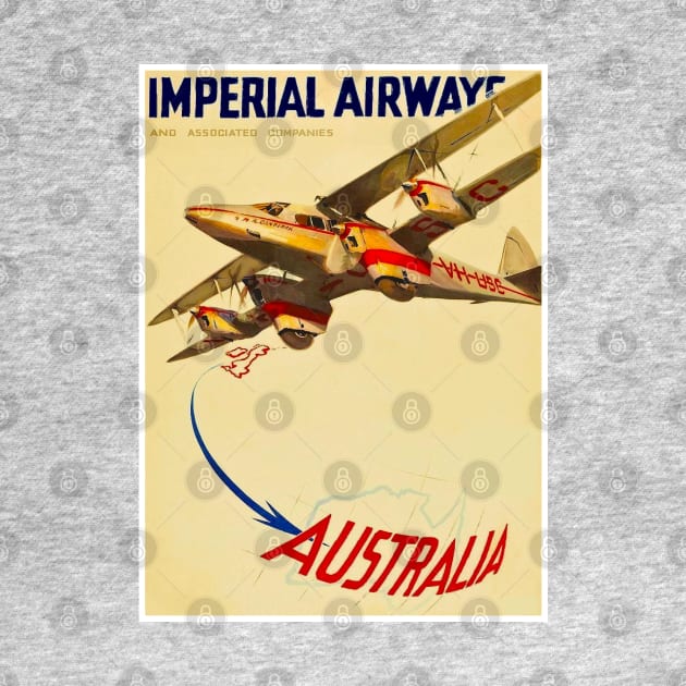 Imperial Airways : Travel from England to Australia Advertising Print by posterbobs